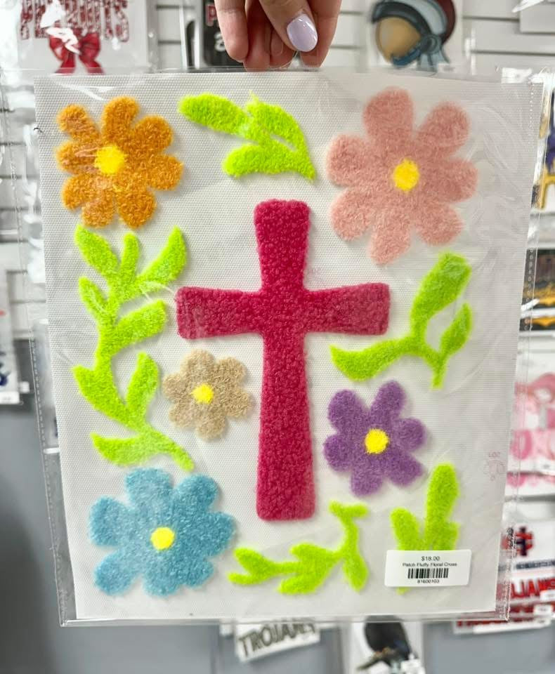 Patch Fluffy Floral Cross