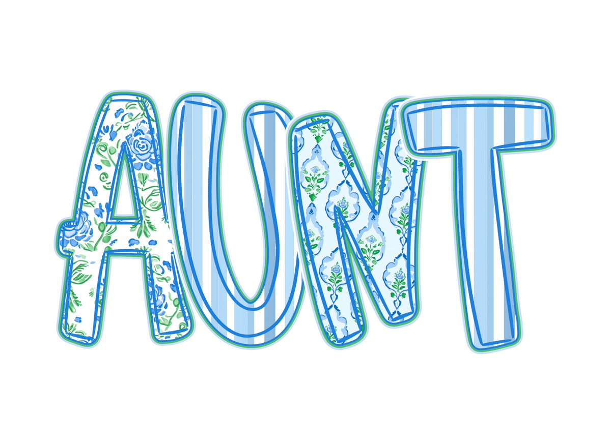Transfer Aunt Blue Floral