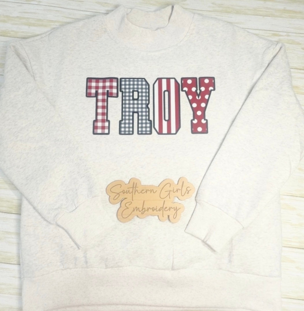 Licensed Troy Mock Neck Sweatshirt