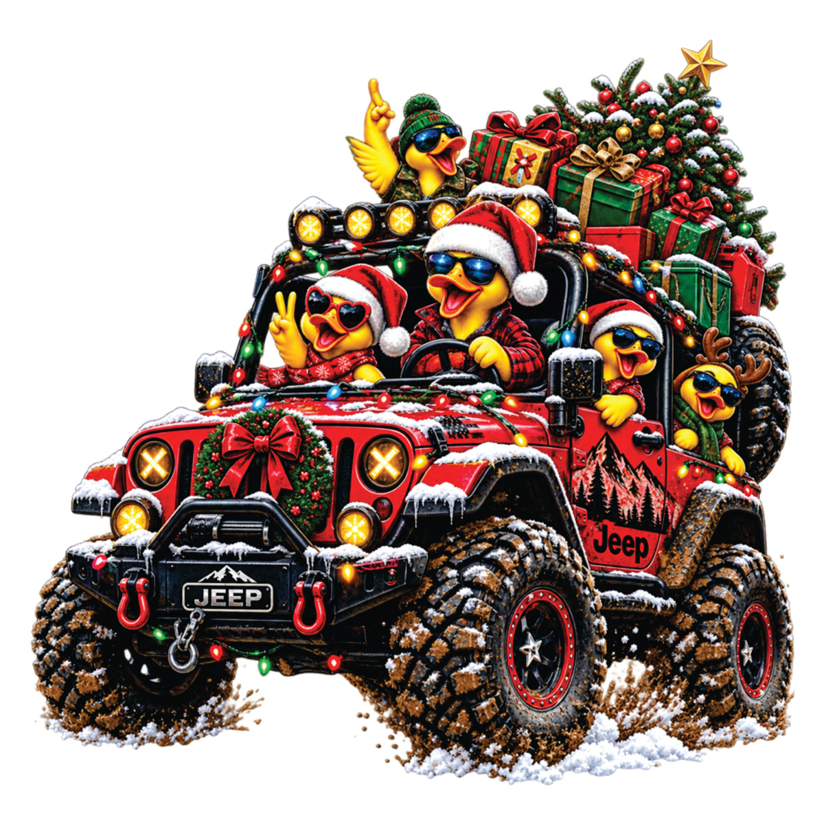 Transfer Christmas Jeep Ducks