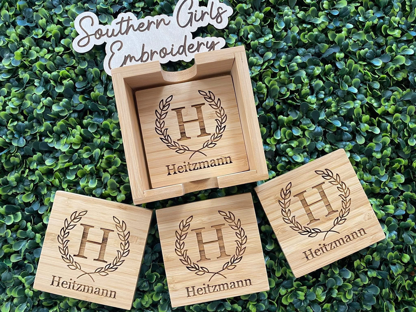 Bamboo coaster set
