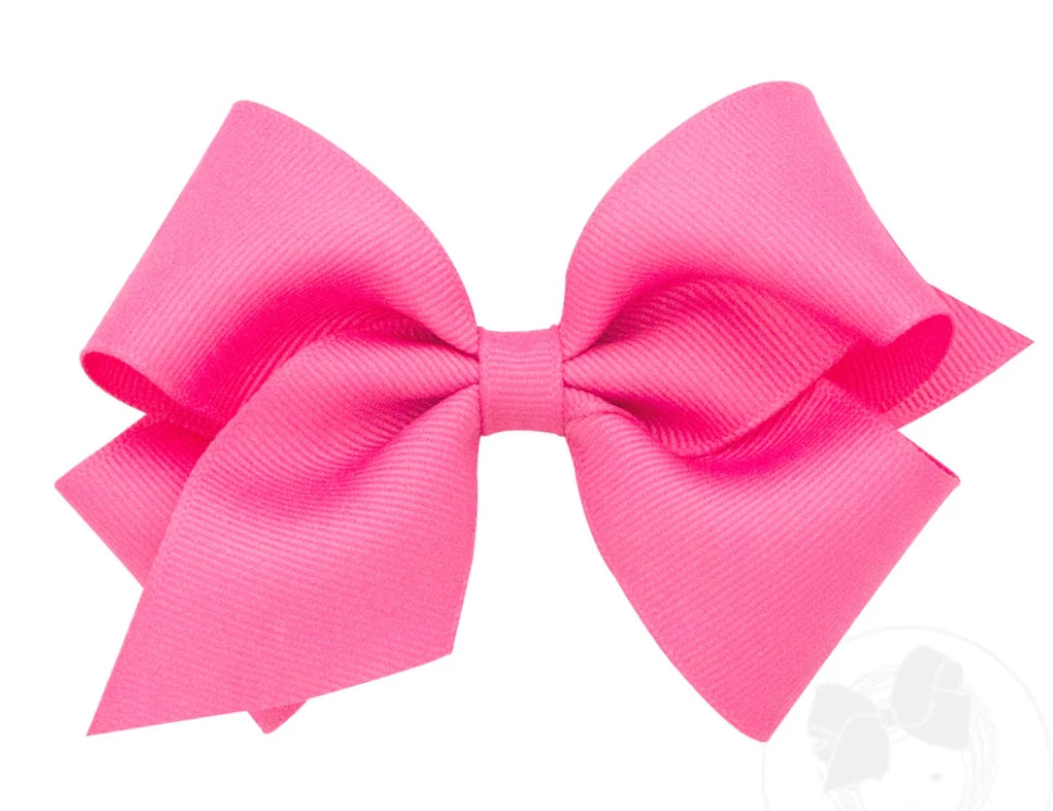 Wee Ones Small Classic Grosgrain Hair Bow Hot Pink