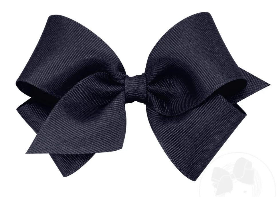 Wee Ones Small Classic Grosgrain Hair Bow Navy