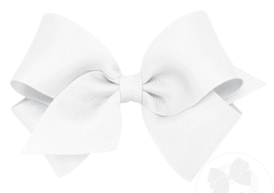 Wee Ones Small Classic Grosgrain Hair Bow White