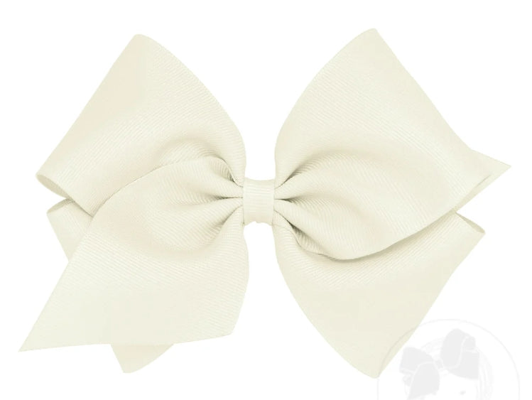 Wee Ones King Classic Grosgrain Hair Bow Antique White