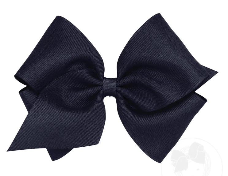 Wee Ones King Classic Grosgrain Hair Bow Navy