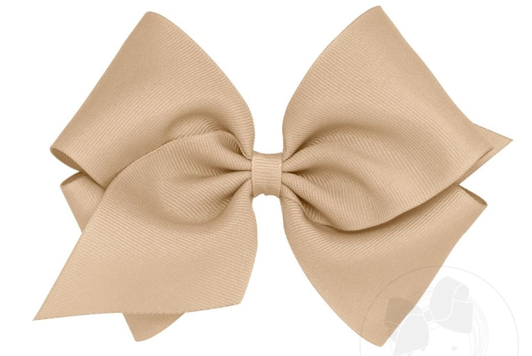Wee Ones King Classic Grosgrain Hair Bow Oatmeal