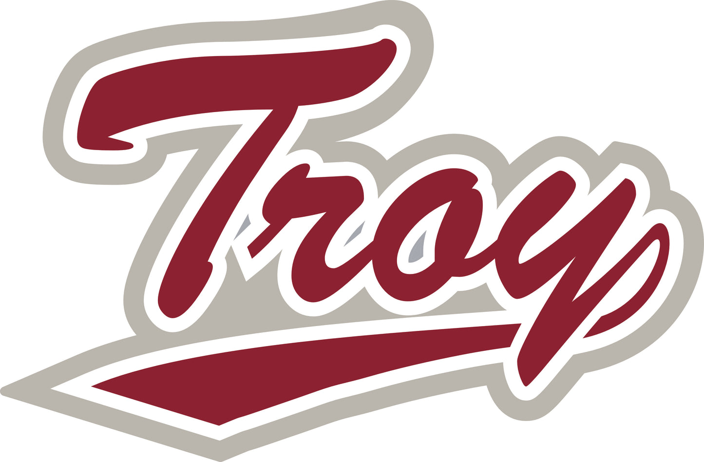 Licensed Youth Troy Script Cardinal