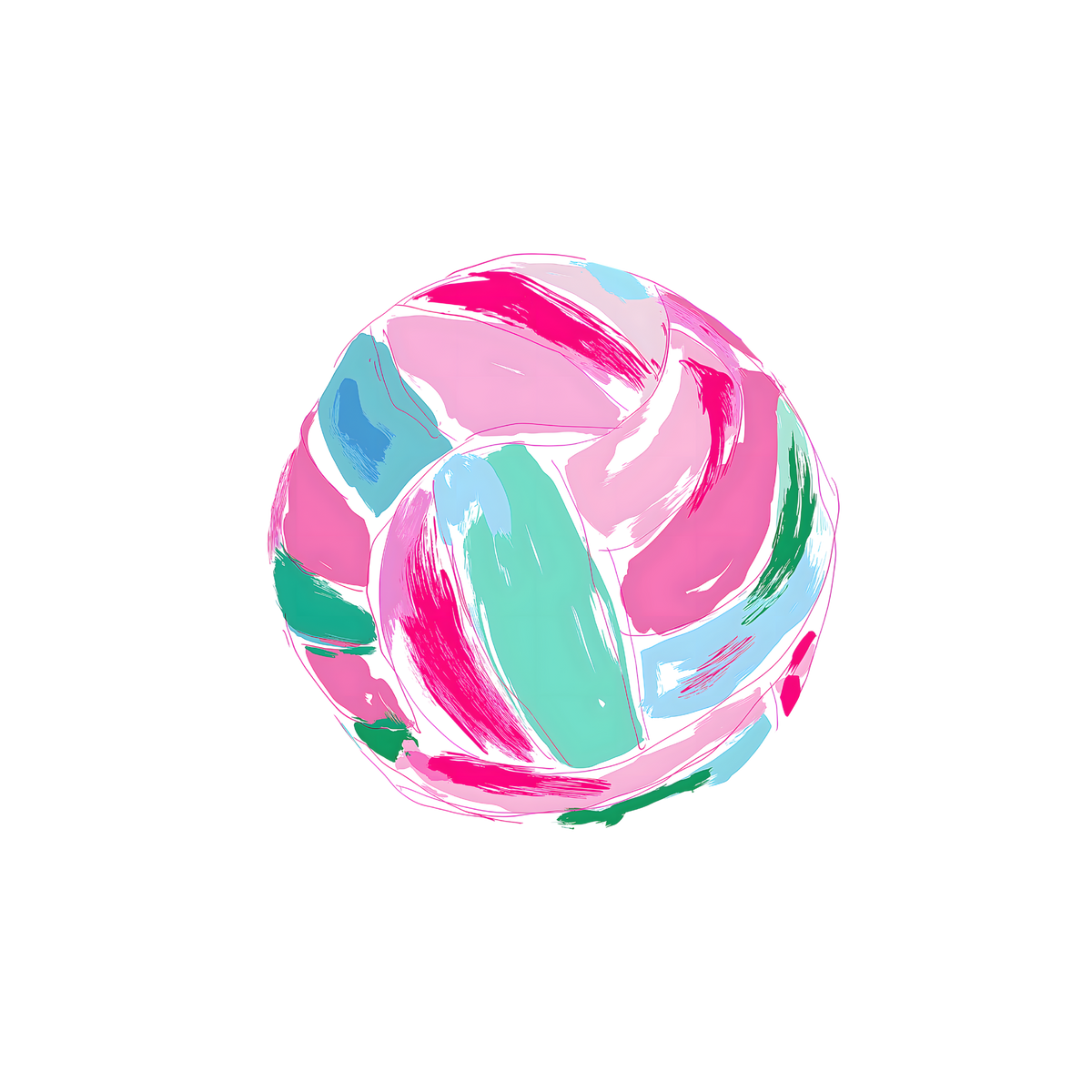 Transfer Neon Painted Volleyball