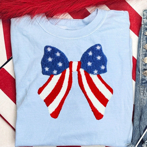 Patch Fuzzy Flag Bow