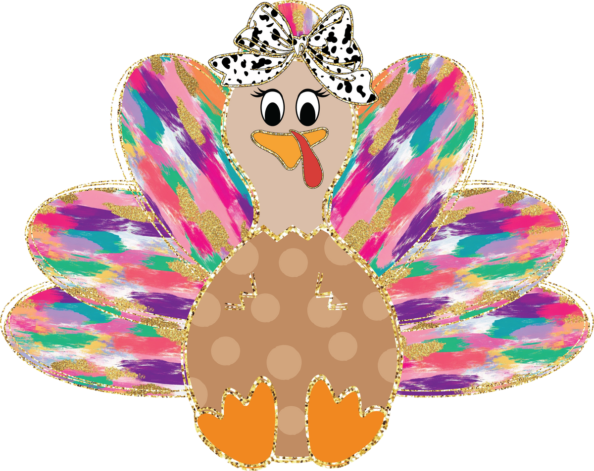 Transfer Colorful turkey Bow