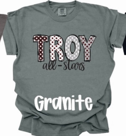 Troy All Stars -Star Font-Comfort Color Short Sleeve