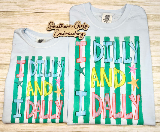 I Dilly & I Dally on Chambray Comfort Color Short Sleeve