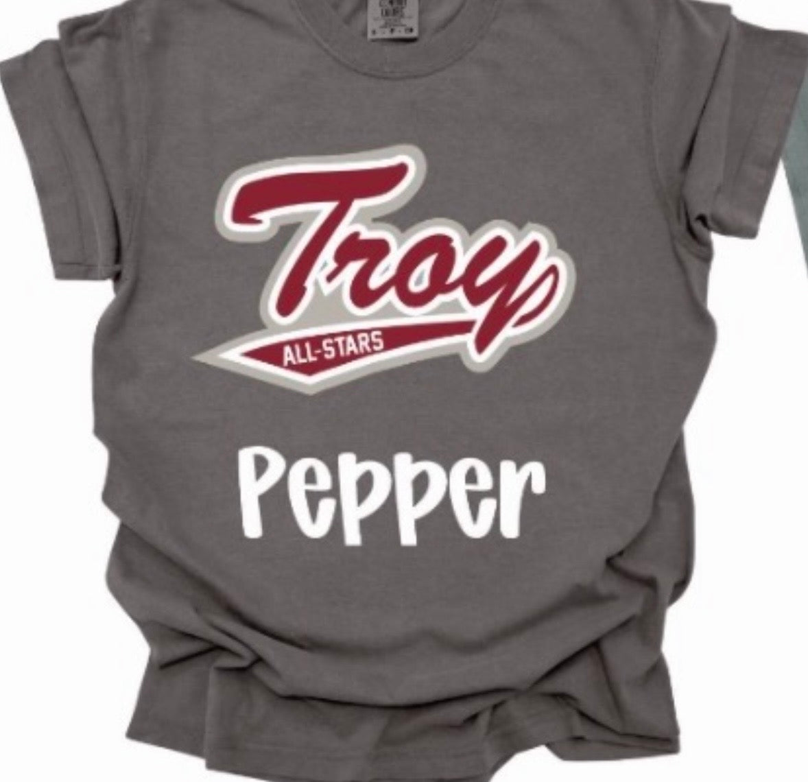 Troy All Stars -Script Font-Comfort Color Short Sleeve