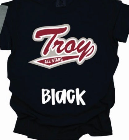 Troy All Stars -Script Font-Comfort Color Short Sleeve