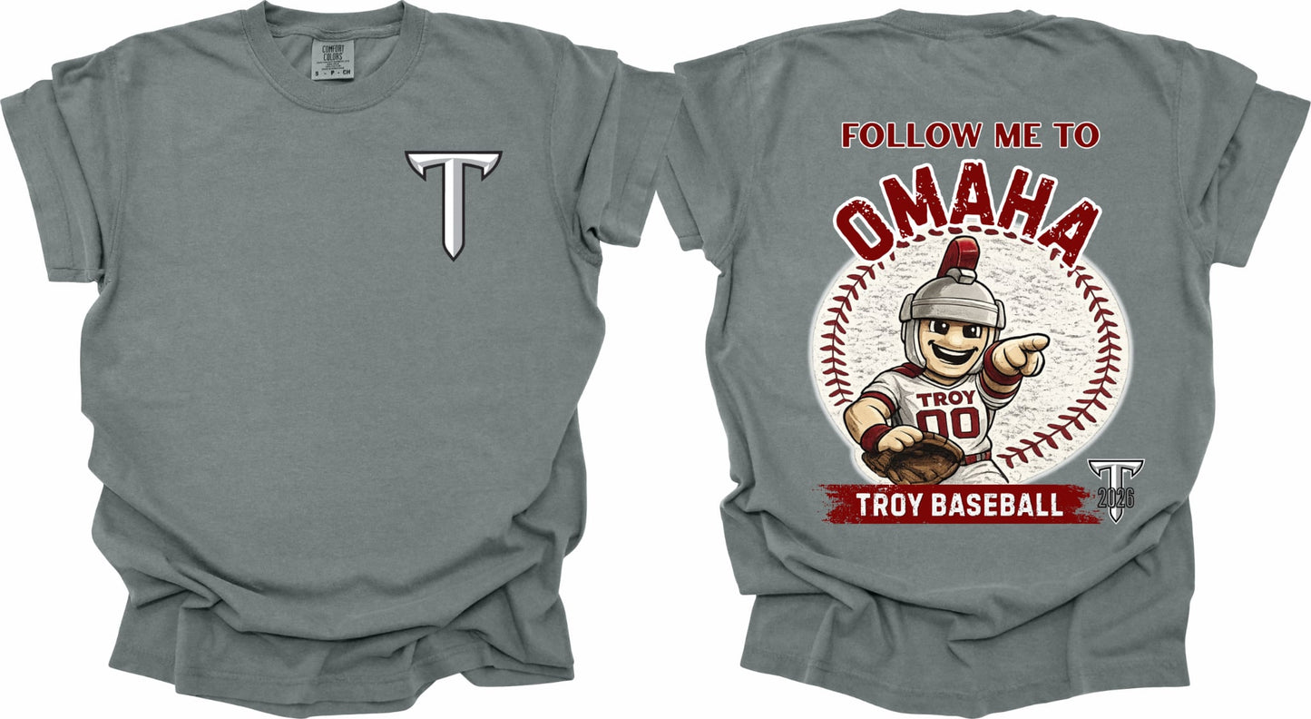Licensed Troy-Front & Back—T-ROY Omaha Comfort Color Grey Short Sleeve