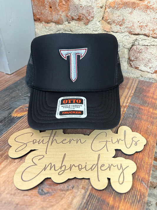Licensed Black Otto Trucker Hat withTroy Power T Embroidery