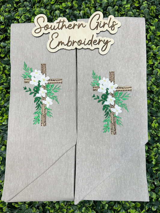 Wreath Sash with Cross and Lillie’s