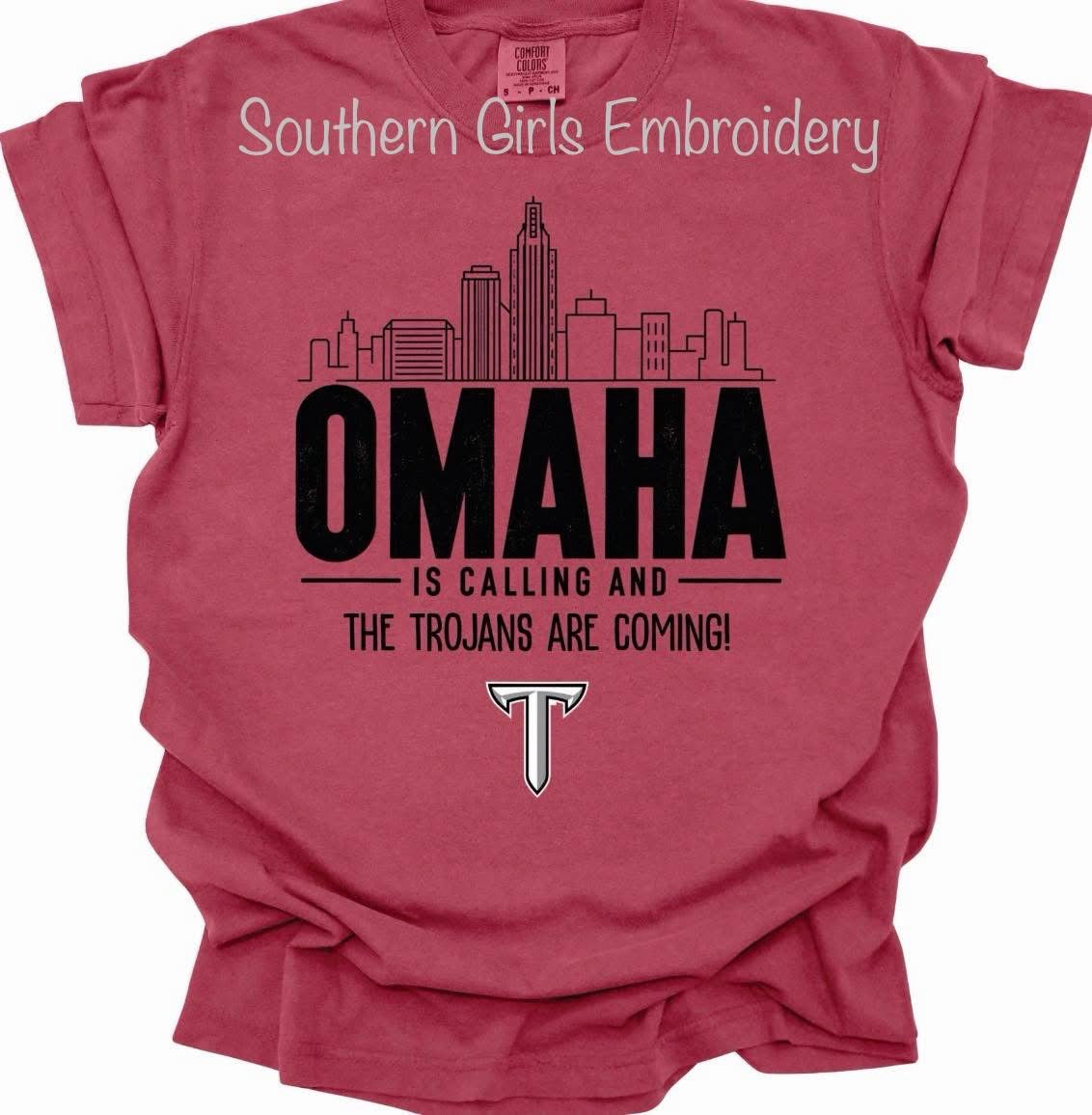 Licensed Troy-Omaha is Calling-Comfort Color Brick Short Sleeve