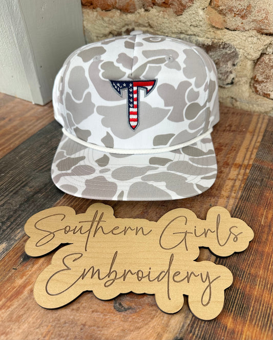 Licensed Troy Patriotic Camo Richardson Hat with Embroidery