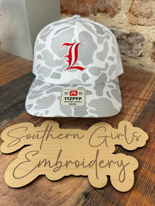 Old English L Camo Richardson Hat with Embroidery