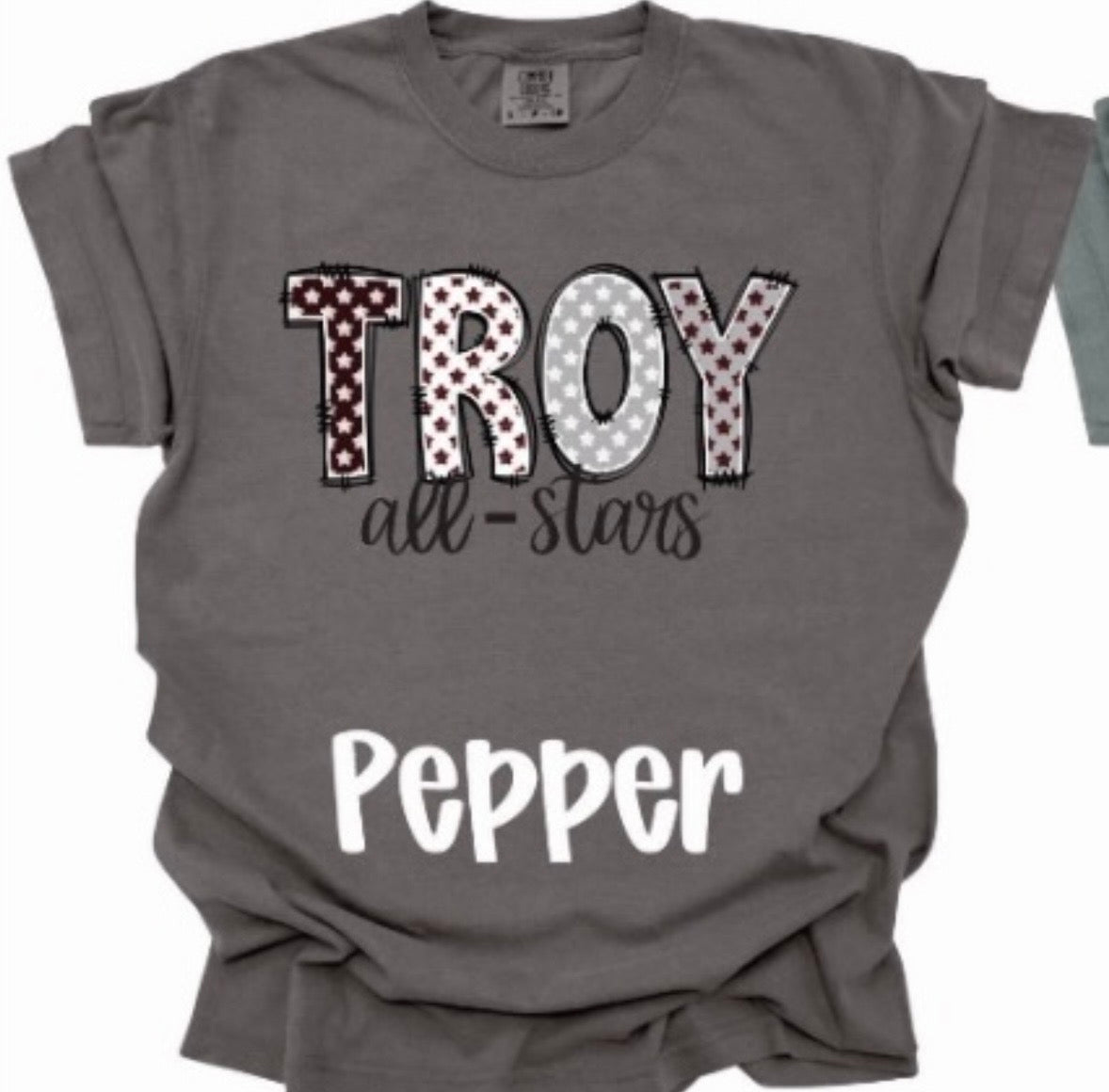 Troy All Stars -Star Font-Comfort Color Short Sleeve