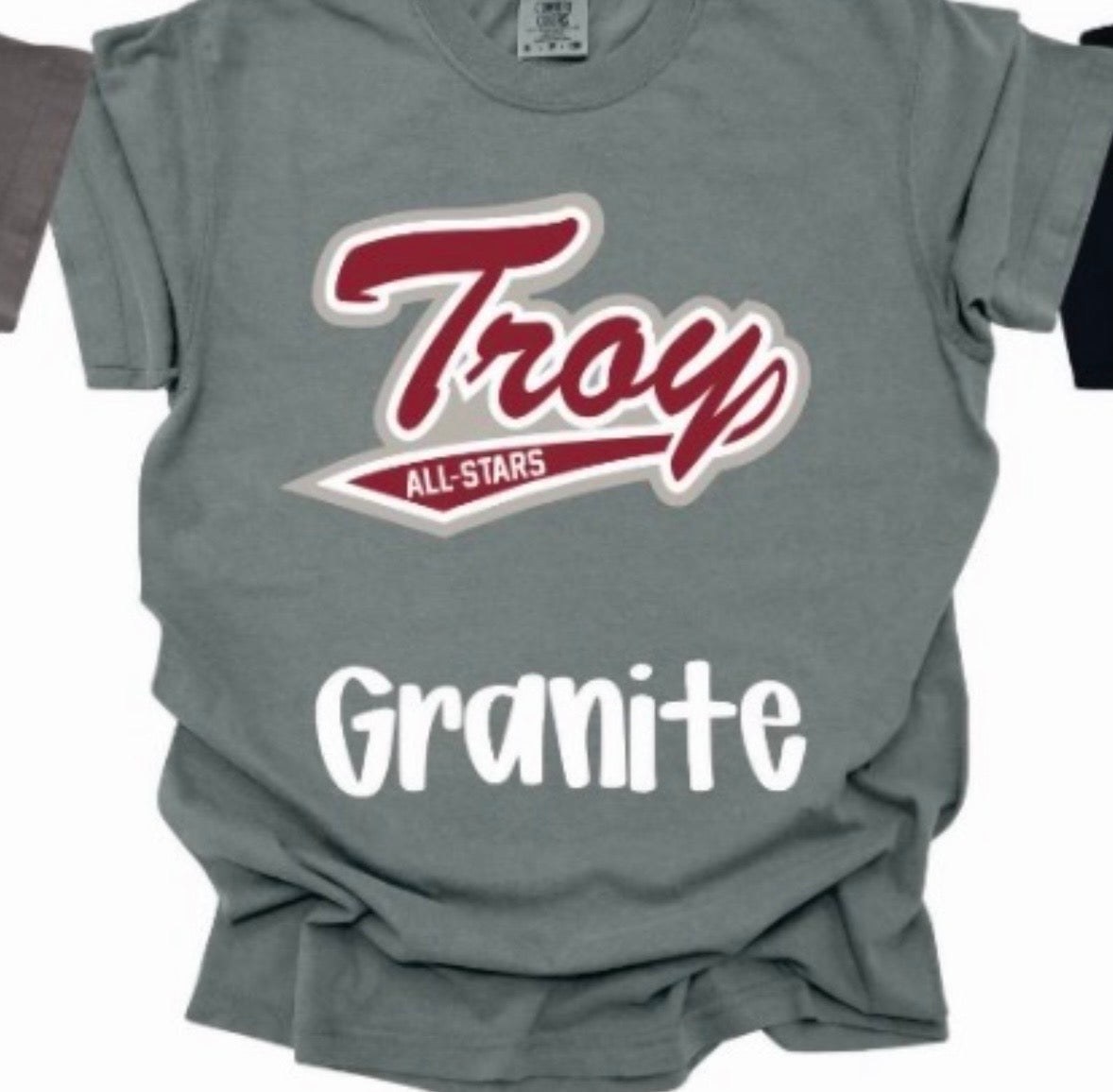 Troy All Stars -Script Font-Comfort Color Short Sleeve