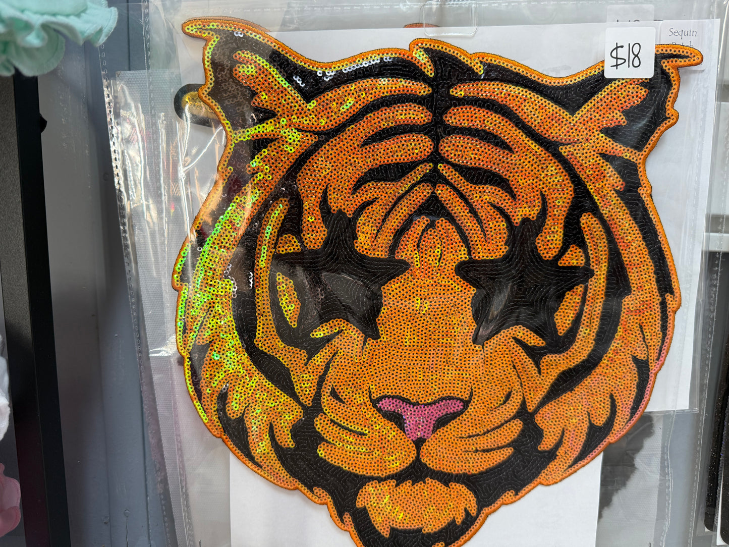 Patch Sequin Tiger Face