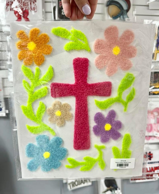 Patch Fluffy Floral Cross