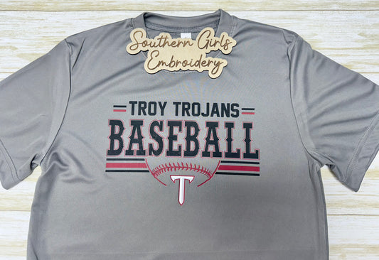Licensed Troy Trojans Baseball Short Sleeve Dri Fit