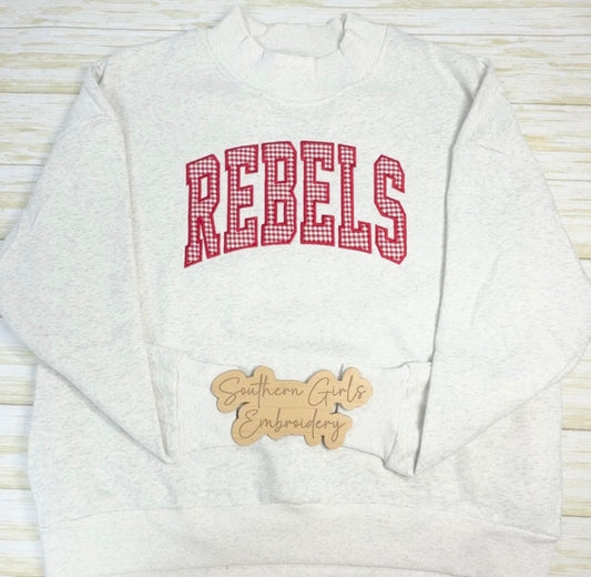 Mock Neck Sweatshirt with Full Appliqué