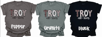 Troy All Stars -Star Font-Comfort Color Short Sleeve