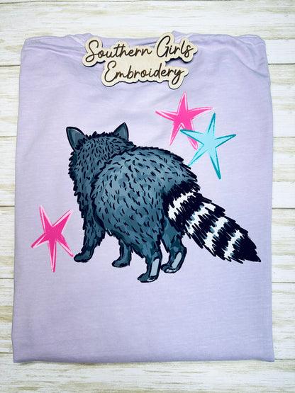 See You Soon Raccoon Front and Back Comfort Color Shirt on Orchid