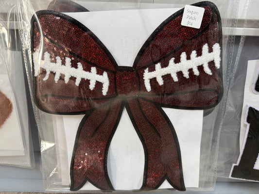 Patch Sequin Football Bow