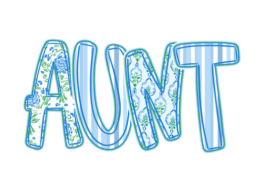 Transfer Aunt Blue Floral