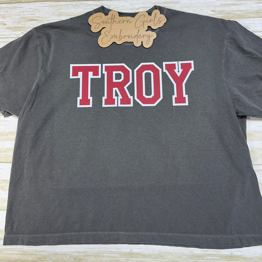 Licensed Troy Cropped Comfort Color Pepper Short Sleeve