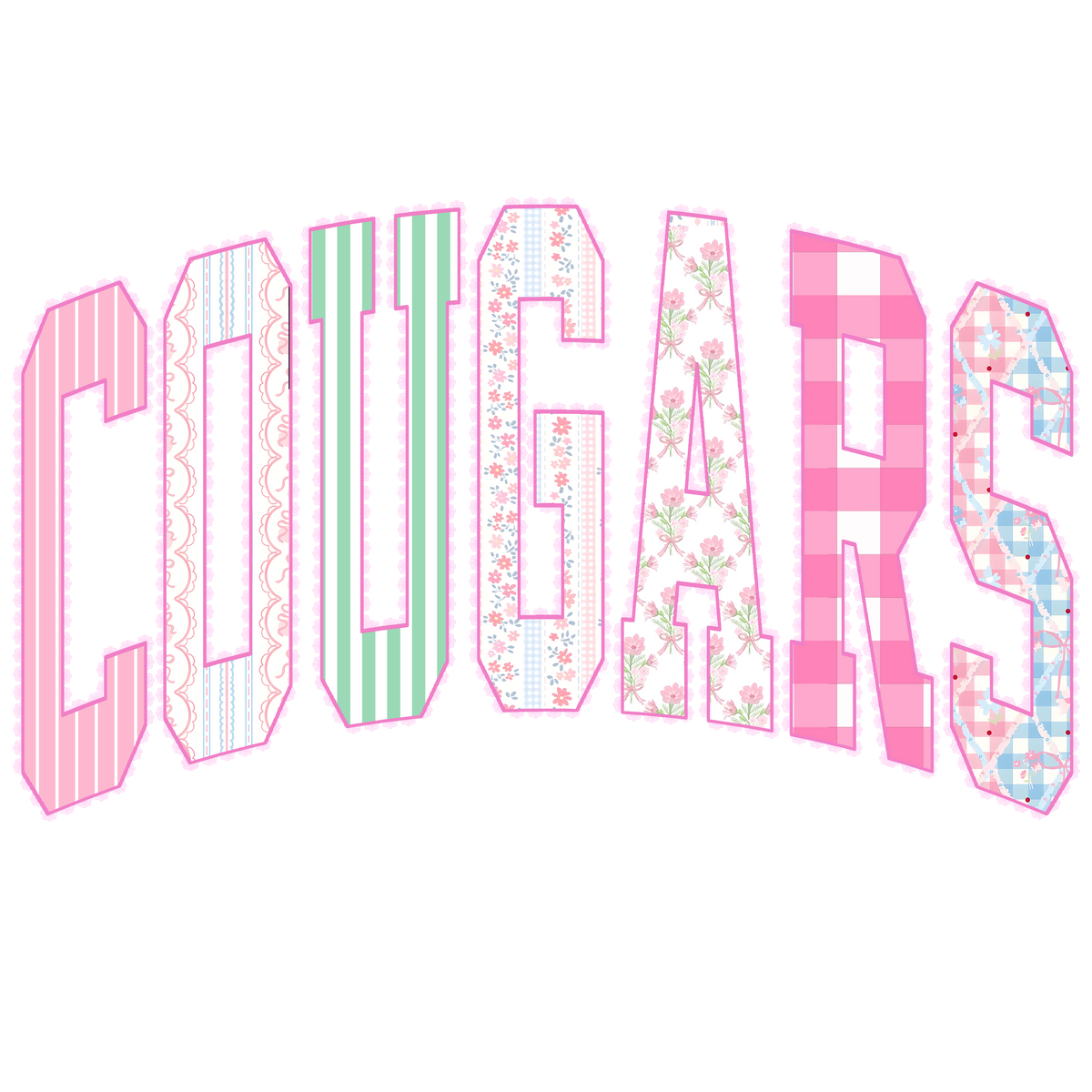Transfer Faux Applique Mascots