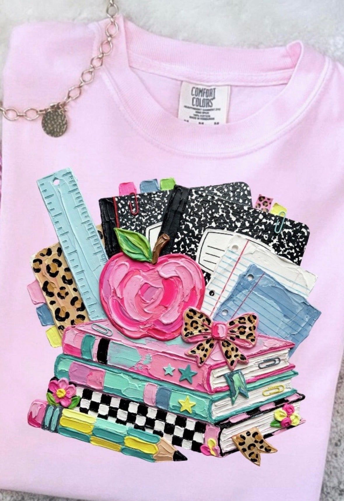 Painted School Supplies Short Sleeve