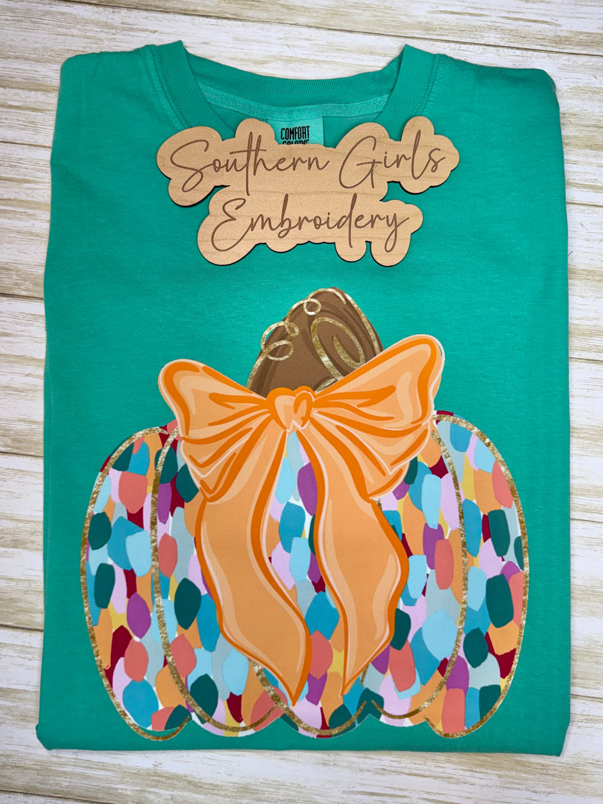 Pumpkin on Short Sleeve Comfort Color