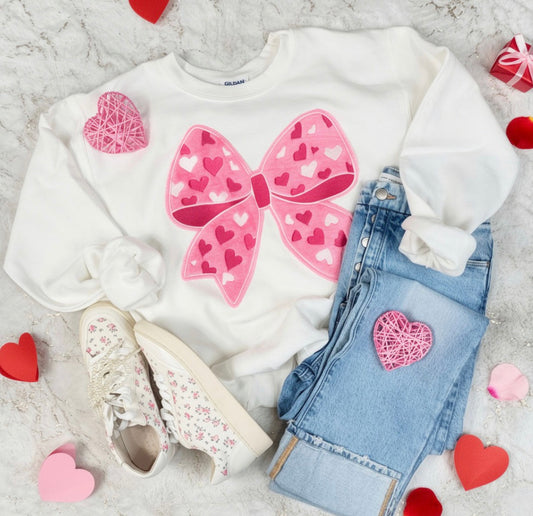 Patch Felt Heart Bow