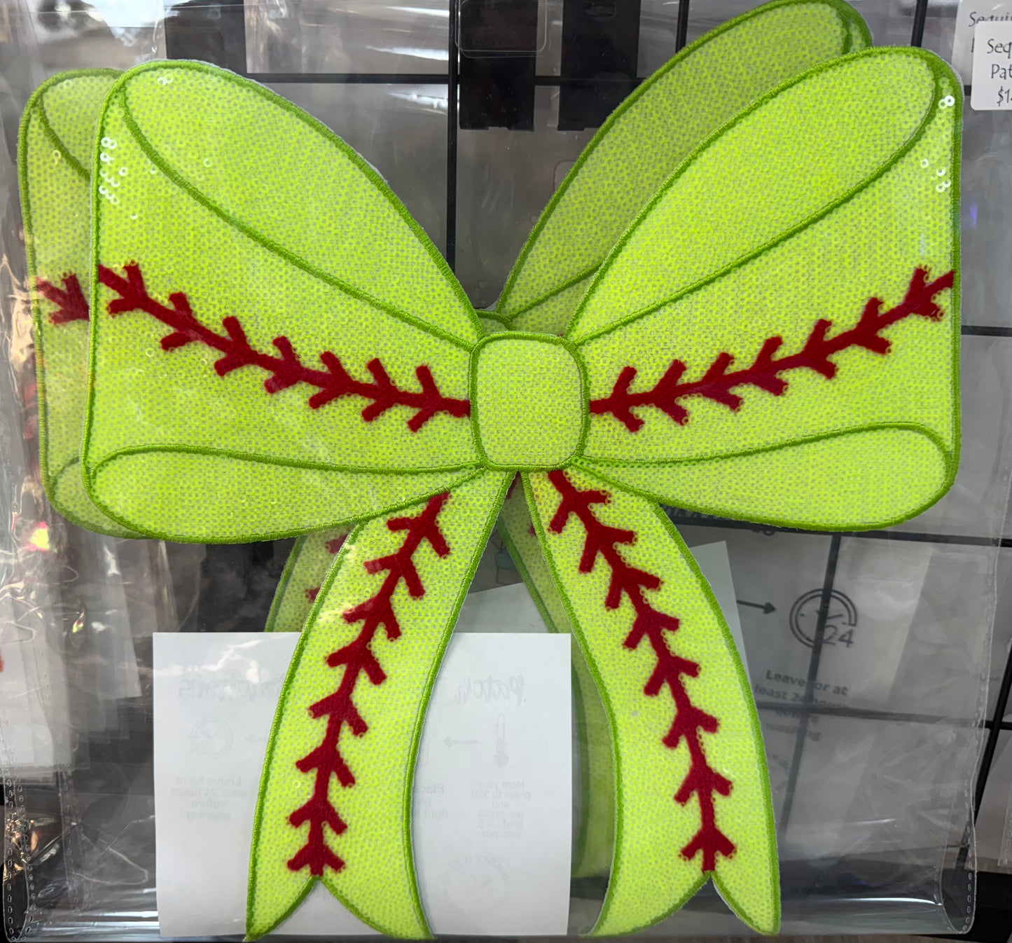 Patch Sequin Softball Bow