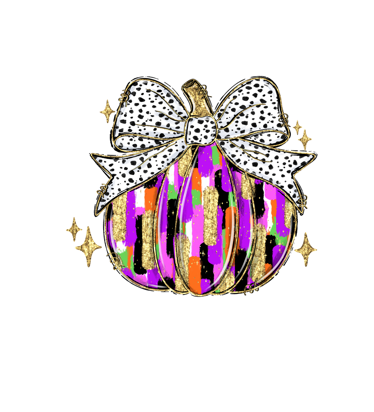 Transfer Neon Pumpkin Bow