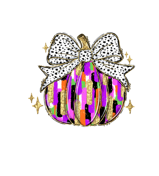 Transfer Neon Pumpkin Bow