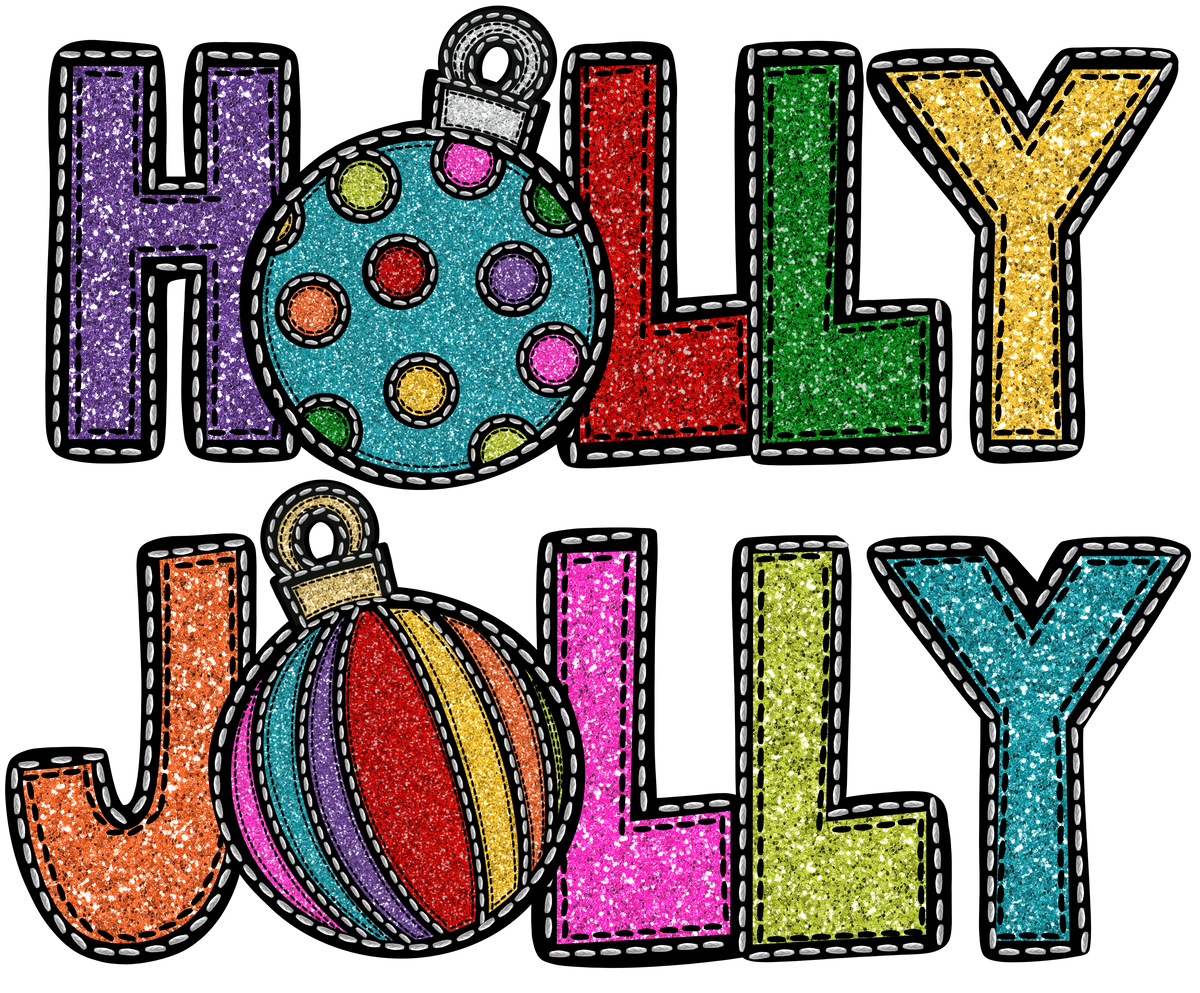 Transfer Holly Jolly Glitter