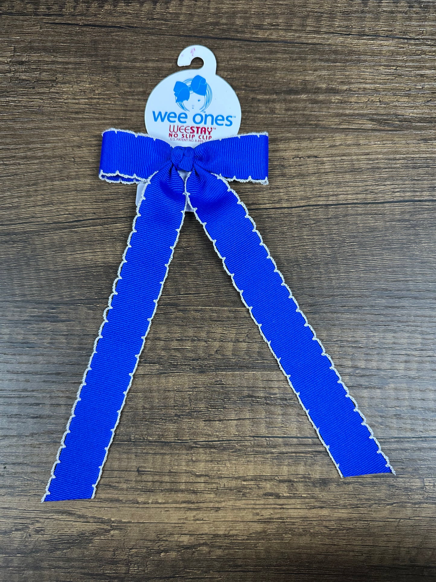 Wee Ones Mini Grosgrain Moonstitch with Tails Royal Blue