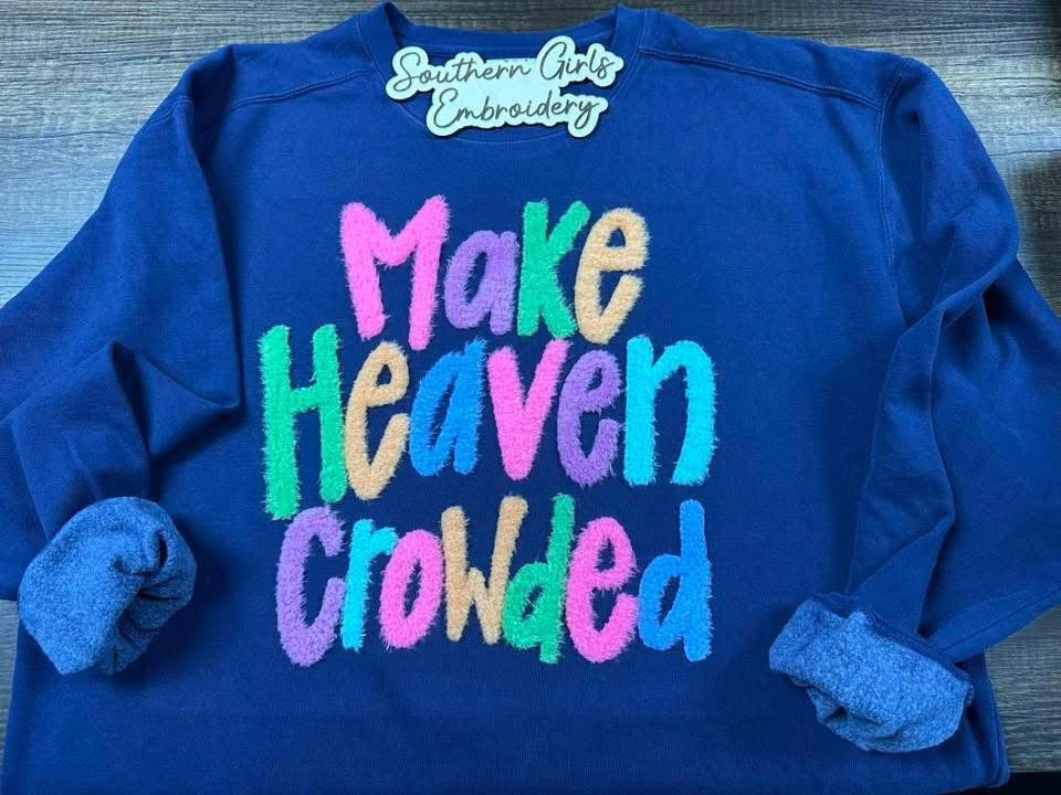 Make Heaven Crowded Fuzzy Patch Sweatshirt