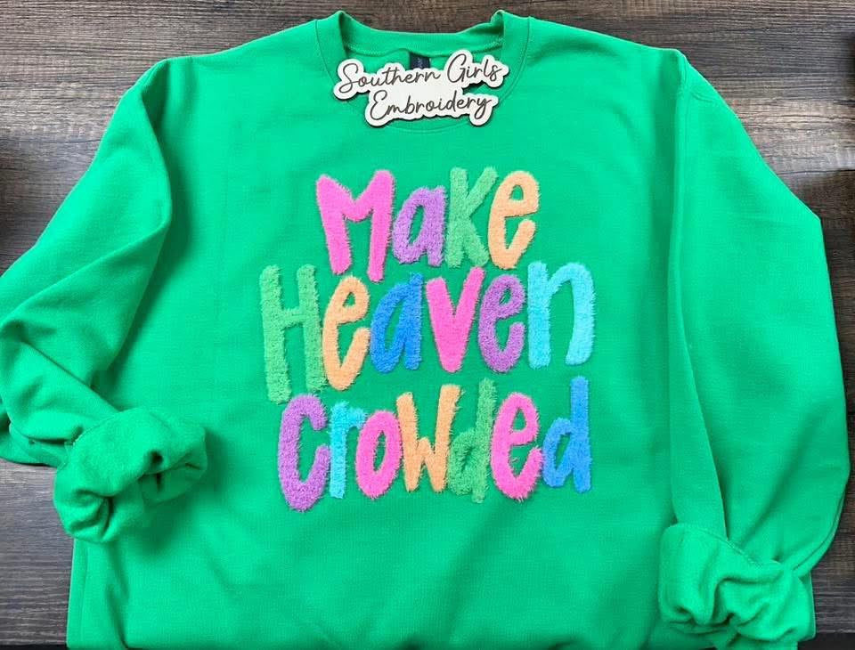 Make Heaven Crowded Fuzzy Patch Sweatshirt