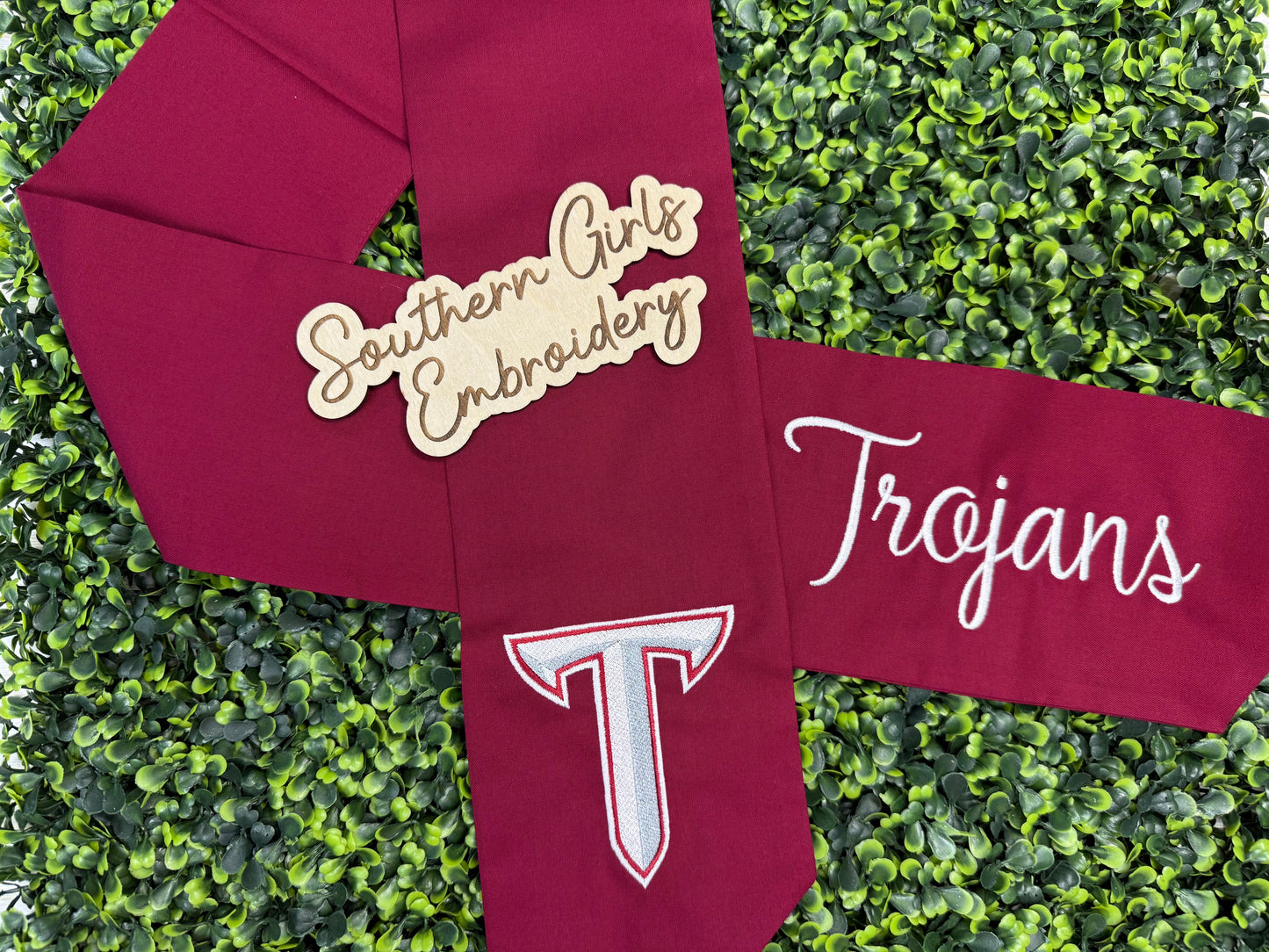 Licensed Troy Wreath Sash Power T Trojans 2 sides