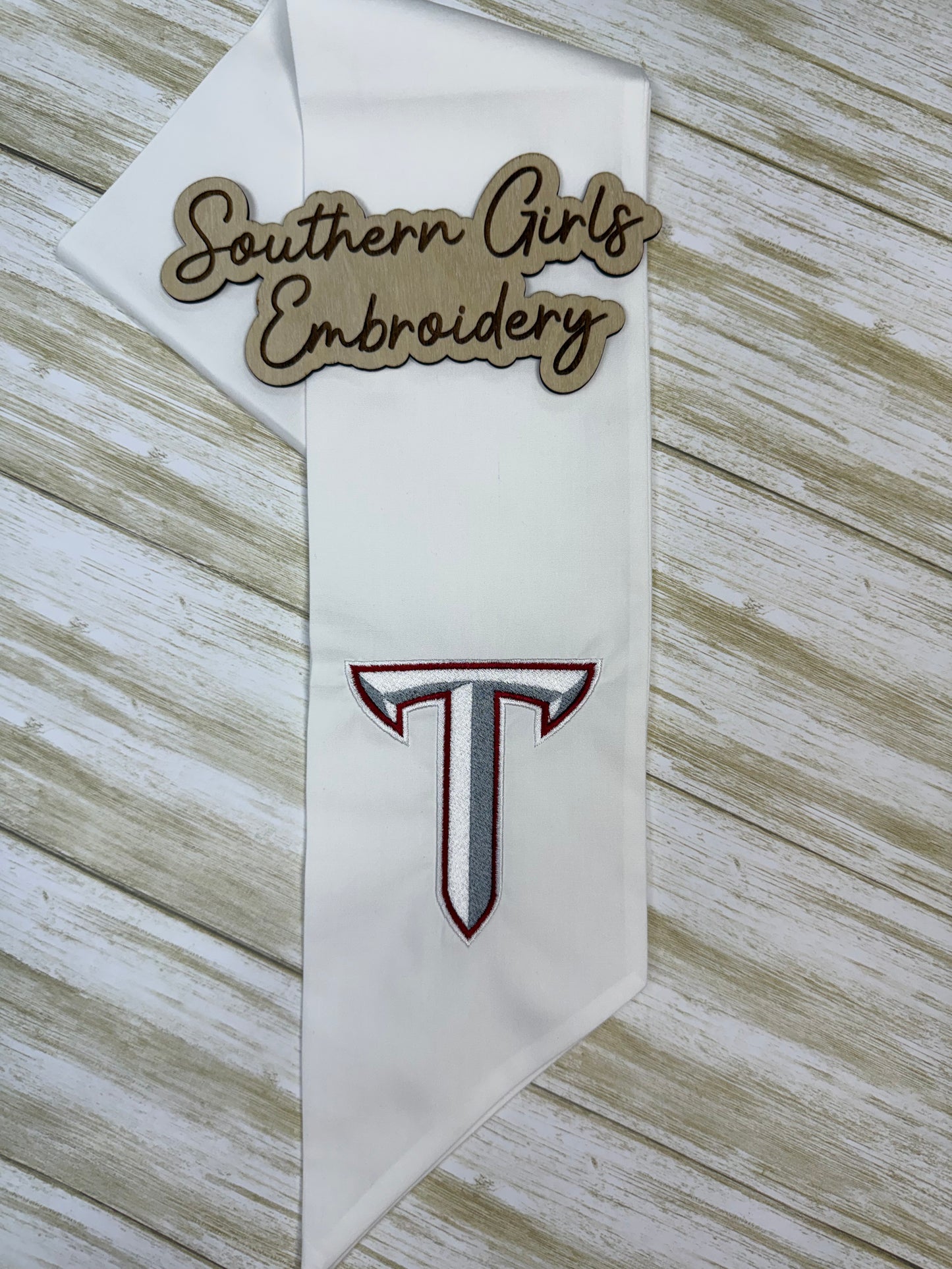 Licensed Troy Wreath Sash Power T one side