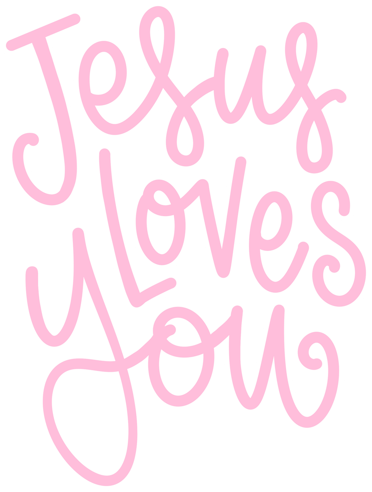 Transfer Jesus Loves You Pink